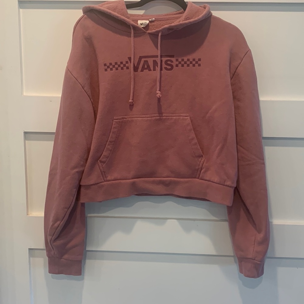 Rose colored Cropped Vans Hoodie